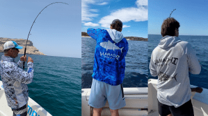 Hamachi travel fishing rods in action in Salalah Oman, Western Australia and Cancun Mexico