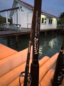 Hamachi XOS GT'n'Doggie Expedition rod blank detail PE3-5 30-50lb dockside in Costa Rica
